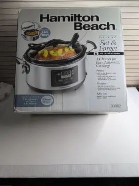 33862 Hamilton Beach Deluxe Set And Forget 6 Quart Slow Cooker New