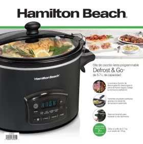33962 Hamilton Beach Defrost And Go Programmable Slow Cooker Temperature Probe 6 Quart #3