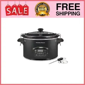 33962 Hamilton Beach Defrost And Go Programmable Slow Cooker Temperature Probe 6 Quart