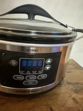 33967 Hamilton Beach Programmable Slow Cooker Portable 6 Quart Set Stainless Steel #2