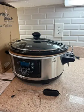 33969ag Hamilton Beach Portable 6 Quart Digital Programmable Slow Cooker Lock Dishwashe