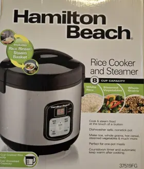 37519 Hamilton Beach 8-cup Rice Cooker And Steamer New