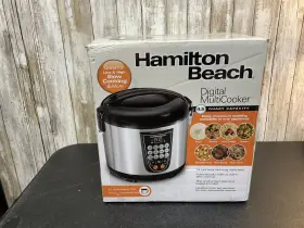 14-pre-program Hamilton Beach 37571 Multi-cooker 4.5 - Quart Setting Stainless Steel-l 305