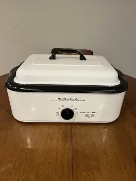 38120 Hamilton Beach 18 Quart Electric Roaster Oven White/black Tested And Works