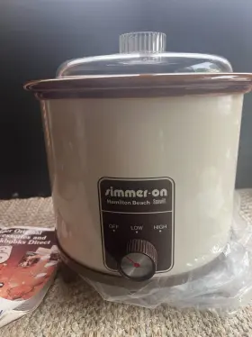 439al Hamilton Beach Vintage Simmer- On Model Crock Pot 3 1/2 Quart Slow Cooker #2
