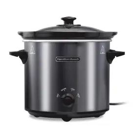 Hamilton Beach 445007635603 Slow Cooker 4 Quart Round Black Stoneware Crockpot Removable Lid