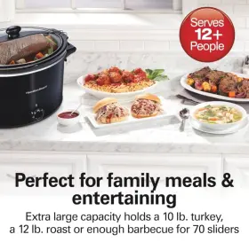 53921916 Hamilton Beach Slow Cooker Extra Large 10 Qt Stay Or Go Portable With Lid Lock #2