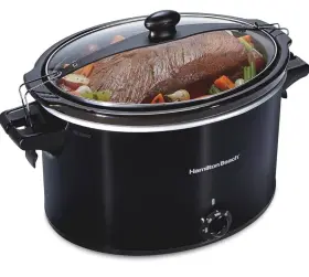 53921916 Hamilton Beach Slow Cooker Extra Large 10 Qt Stay Or Go Portable With Lid Lock