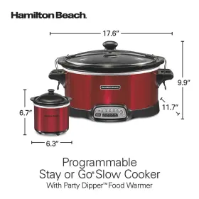 Hamilton Beach 744110670066 7 Quart Programmable Slow Cooker Crock Pot And Removeable Food Warmer