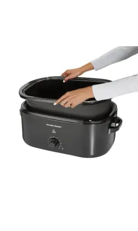 87232573 Hamilton Beach 20 Quart Roaster Oven 32210 Metal 3 Settings 1450w Bakes & #3