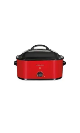 91670101 Hamilton Beach Roaster Oven 22 Quart Red 32235g 3 Settings 1450w Dishwasher-safe
