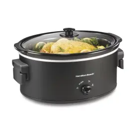 95033453 Hamilton Beach 7 Quart Slow Cooker With Folding Handles Matte Black 33174