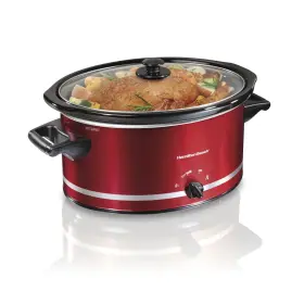 Hamilton Beach Brands 711181343984 8 Quart Slow Cooker Stoneware Crock With Removable Pot Red
