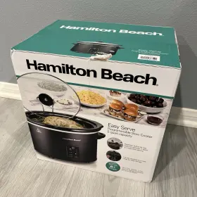 Sc95 Hamilton Beach Slow Cooker Crock Pot 5 Quart Black Manual Large New Portable