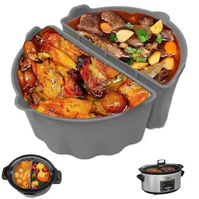 Cxba-slco6g Hasanbay 6 Quart Silicone Crock Pot Divider Slow Cooker Liners Reusab