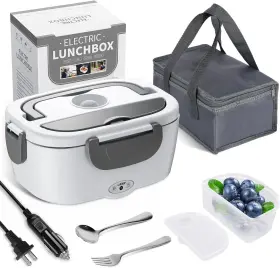 Dfh-001 Herrfilk Electric Lunch Box Food Heater 3 In 1 Ultra Quick Heated Boxes White