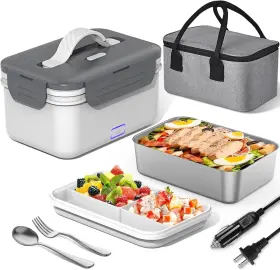 Hd-j-0054 Herrfilk Electric Lunch Box Food Heater 100w 4 In 1 Ultra Quick Heated Pear White