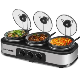 Heynemo 705604911485 Triple Slow Cooker 3 1.5 Quart Buffet Servers And Warmers Pots C