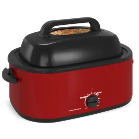 Heynemo 789889883453 24 Quart Turkey Roaster Electric Oven With Self-basting Lid And Removable Rack