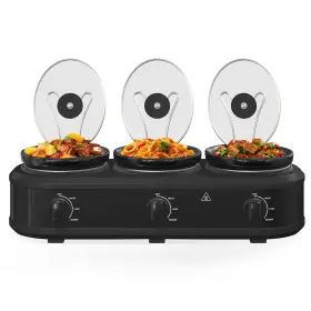 Zes007 Heynemo Triple Slow Cooker 3 1.5 Quart Buffet Servers And Warmers Pots C