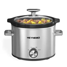 Zes012 Heynemo 2 Quart Small Slow Cooker 3 Adjustable Temp Upgraded Ceramic Pot Easy Clean-u
