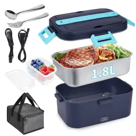 Hiteenyian 750834133701 Electric Lunch Box Food Heater 80w Portable Warmer Dual