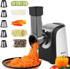 Homdox 664005438482 Electric Salad Maker Professional Slicer Shredder Greater Silver
