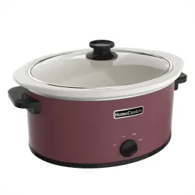 697043883 Homecookin 8 Quart Slow Cooker Oval Manual Pot Food Quarts Manual-wh-red