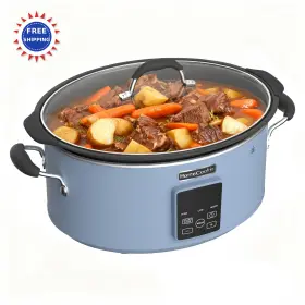 Sco100p-bl Homecookin Slow Cooker 10 Quart Digital Programmable Dishwasher Safe Blue