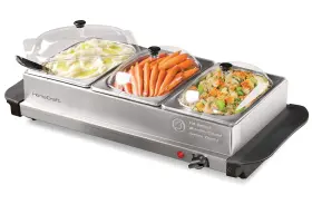 3-station Homecraft 082677002679 Hcbs15ss 1.5-quart Stainless Steel Buffet Server Slow Cooker And Warm 3-station Homecraft 082677002679 Hcbs15ss 1.5-quart Stainless Steel Buffet Server Slow Cooker And Warm