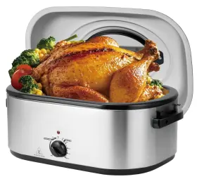Homedryer 761829784785 Elite 24-quart Electric Roaster Oven Stainless Steel Unique Defrost And Warm