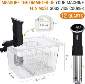 Homenote 767087004054 Container 12 Quart With Lid And Rack Sleeve - Bpa Free Complete Sous Vide A #2