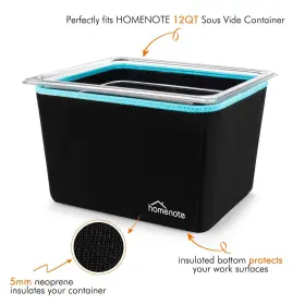 Homenote 767087004054 Container 12 Quart With Lid And Rack Sleeve - Bpa Free Complete Sous Vide A #3