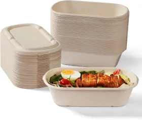 Hn-lb34 Horizonnest 100% Eco-friendly 34 Oz Disposable Food Containers With Light Gray