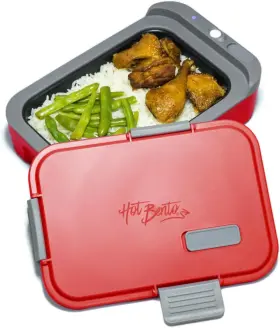 Hb-22 Hot Bento Self Heated Lunch Box And Food Warmer Battery Powered Red