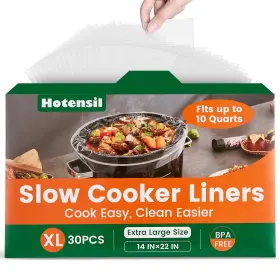 B0d7m56h88 Hotensil 14 Inch X22 Slow Cooker Liners - 30 Count Large 6-10qt Bpa Free