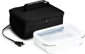 16801155-blk Hotlogic Mini Portable Electric Lunch Box Food Heater With Glass Black 16801155-blk Hotlogic Mini Portable Electric Lunch Box Food Heater With Glass Black