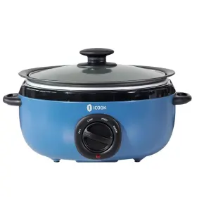 Icook 769115731468 6.5 Quart Slow Cooker Simmer Pot With Transparent Glass Cover Adjustable Te