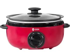 Icook 769115731475 6.5 Quart Slow Cooker Simmer Pot With Transparent Glass Cover Adjusta