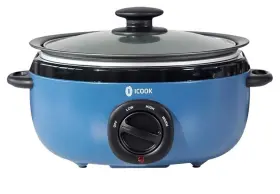 Usc-65-op001bl Icook 6.5 Quart Slow Cooker Aluminium Sear/saut Stew Pot Blue