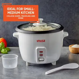 Imusa 094046000155 Usa Electric Slow Rice Cooker 6-cup Cooked White Superb Quality