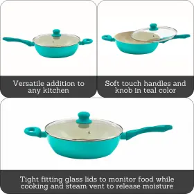 Imusa 094046300538 Usa Teal 4 Quart Forged Jumbo Cooker With Ceramic Nonstick #2