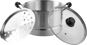 Mexicana-410w Imusa Usa Mexicana-410 Aluminum Steamer With Glass Lid 10-quart 10qt Silver Mexicana-410w Imusa Usa Mexicana-410 Aluminum Steamer With Glass Lid 10-quart 10qt Silver