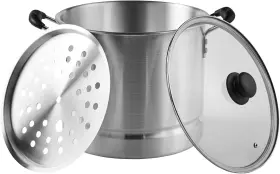 Mexicana-424 Imusa Usa Aluminum Steamer With Glass Lid 24-quart Silver 24 Quart