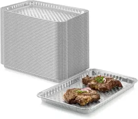 4336499010 Inc. 24-pack Disposable Aluminum Foil Bbq Grill Topper Pan Prevents Food From Falli