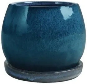 Cr10975-08h Inc Blu 8 Inch Aqua Blue Artisan Pot