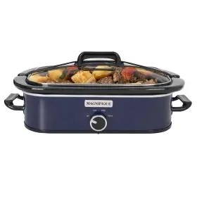 B0cx4q1nbq Indy Vac 4- Quart Slow Cooker Casserole With Manual Warm Setting - Blue Kitchen Appliance