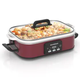Mjl-scp41p-rewh-1p Indy Vac 4 Quart Casserole Programmable Slow Cooker With Ceramic Baking Dish - Perfect