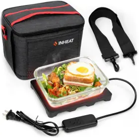 30946 Inheat Portable Food Warmer Oven - 110v Insulated Fast Warming Mini Heated Black