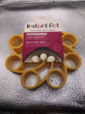 Instant Pot 024131432653 Silicone Egg Rack 9 Capacity Tray Yellow New